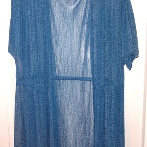SOLD***Source Unknown Elegant Sheer Blue Kimono 2X PTP 25"